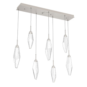 Hammerton Studio - PLB0050-07-BS-CC-C01-L3 - LED Linear Pendant - Rock Crystal - Beige Silver
