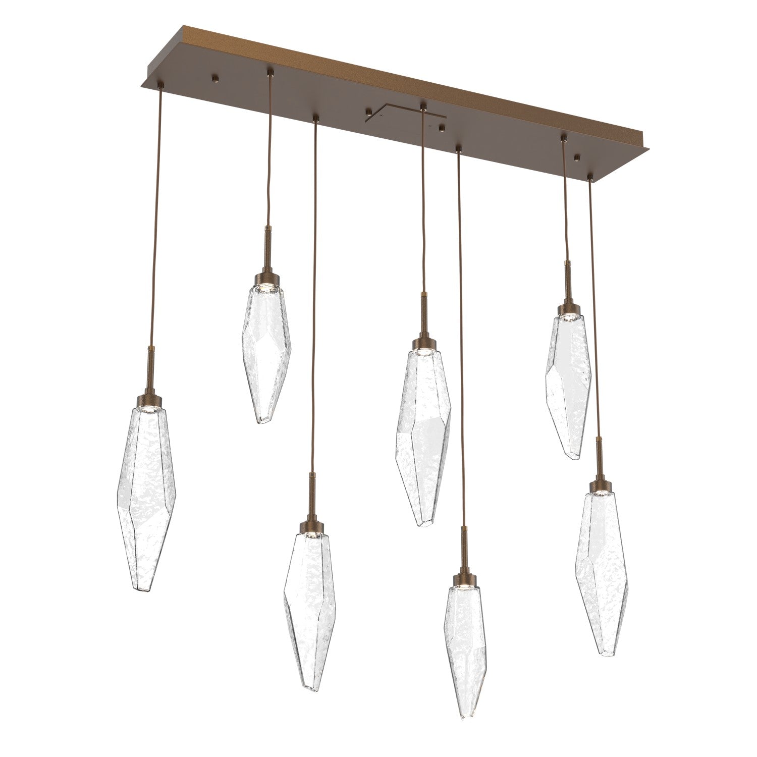 Hammerton Studio - PLB0050-07-FB-CC-C01-L1 - LED Pendant - Rock Crystal - Flat Bronze