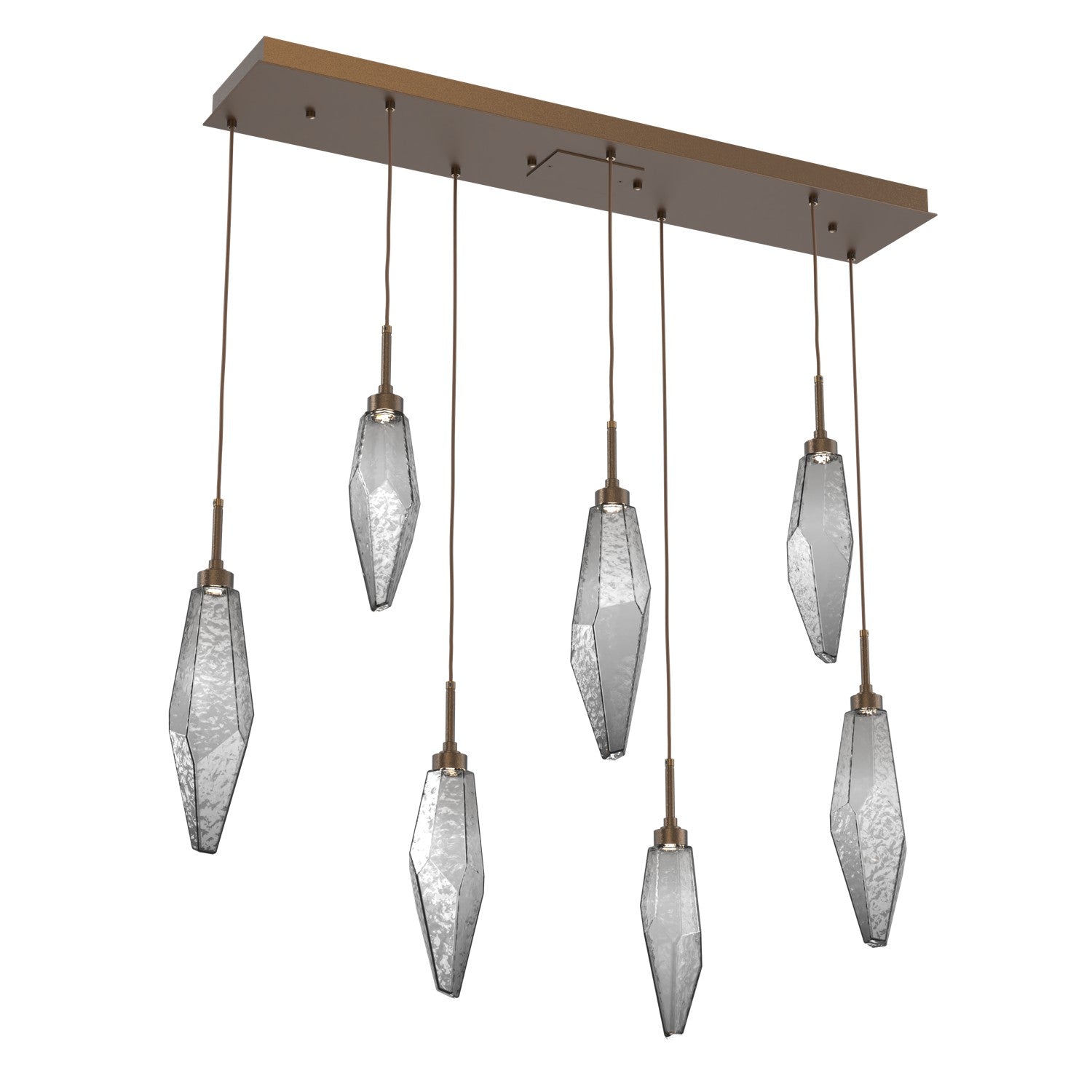 Hammerton Studio - PLB0050-07-FB-CS-C01-L1 - LED Pendant - Rock Crystal - Flat Bronze