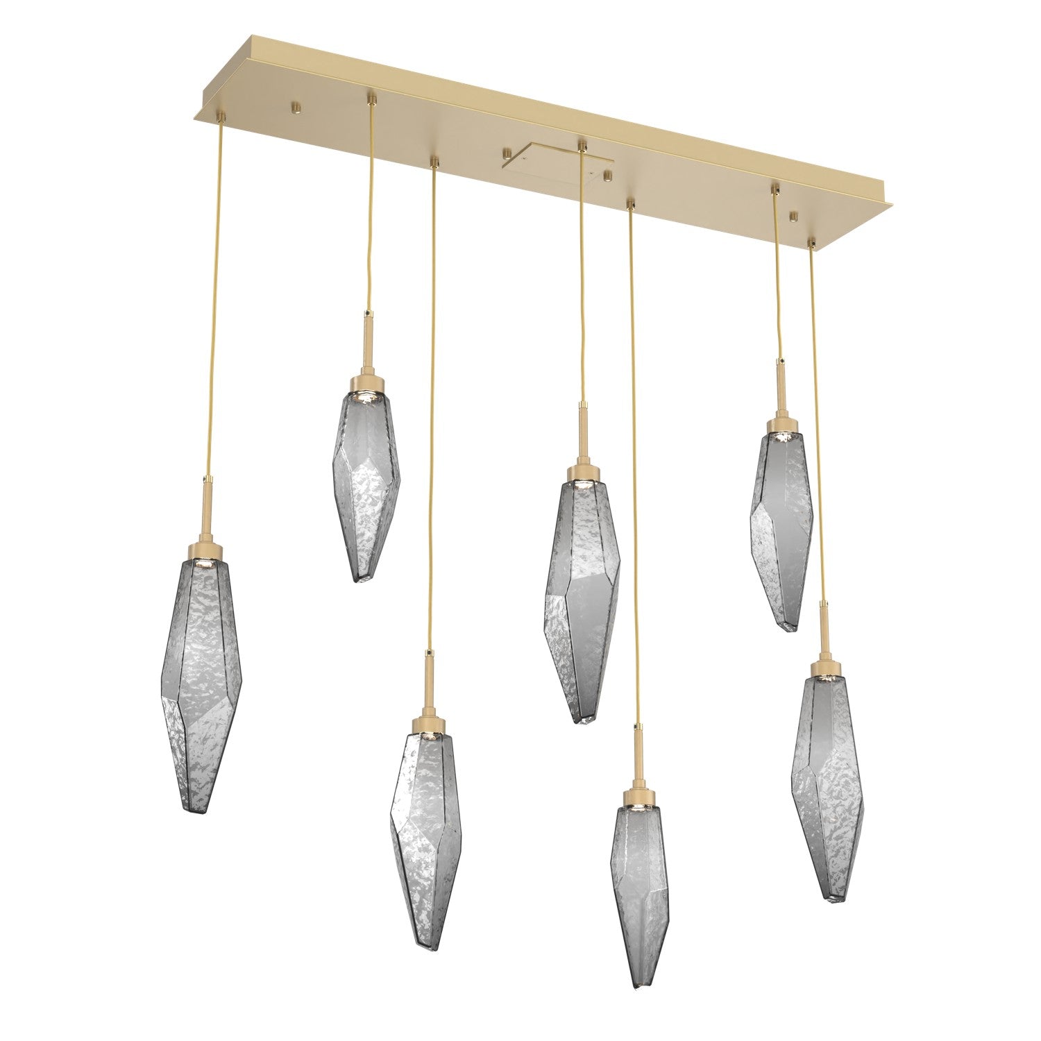 Hammerton Studio - PLB0050-07-GB-CS-C01-L3 - LED Linear Pendant - Rock Crystal - Gilded Brass