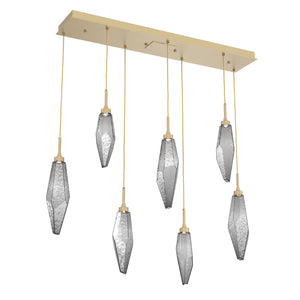 Hammerton Studio - PLB0050-07-GB-CS-C01-L3 - LED Linear Pendant - Rock Crystal - Gilded Brass