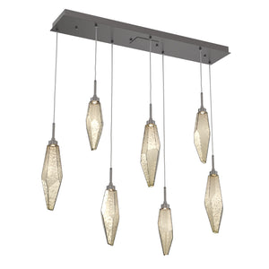 Hammerton Studio - PLB0050-07-GP-CB-C01-L1 - LED Linear Pendant - Rock Crystal - Graphite