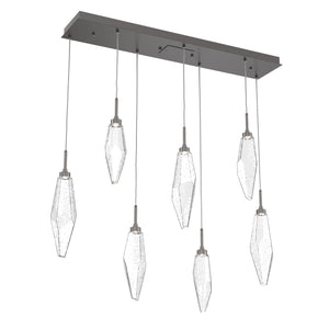 Hammerton Studio - PLB0050-07-GP-CC-C01-L3 - LED Linear Pendant - Rock Crystal - Graphite