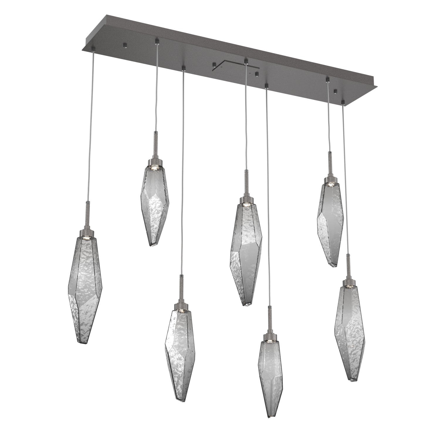 Hammerton Studio - PLB0050-07-GP-CS-C01-L3 - LED Linear Pendant - Rock Crystal - Graphite