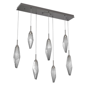 Hammerton Studio - PLB0050-07-GP-CS-C01-L3 - LED Linear Pendant - Rock Crystal - Graphite