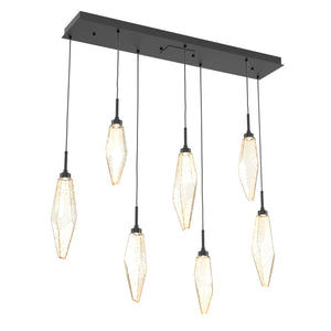 Hammerton Studio - PLB0050-07-MB-CA-C01-L3 - LED Linear Pendant - Rock Crystal - Matte Black