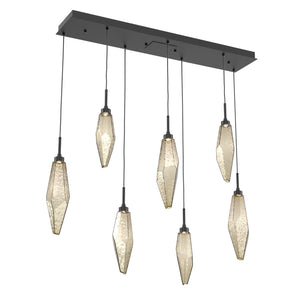 Hammerton Studio - PLB0050-07-MB-CB-C01-L3 - LED Linear Pendant - Rock Crystal - Matte Black