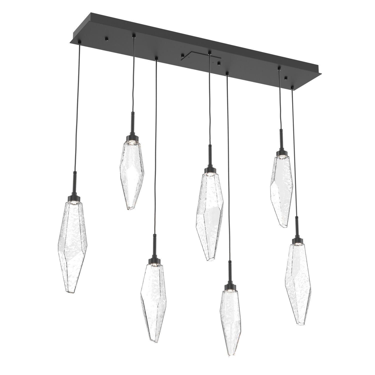 Hammerton Studio - PLB0050-07-MB-CC-C01-L1 - LED Linear Pendant - Rock Crystal - Matte Black