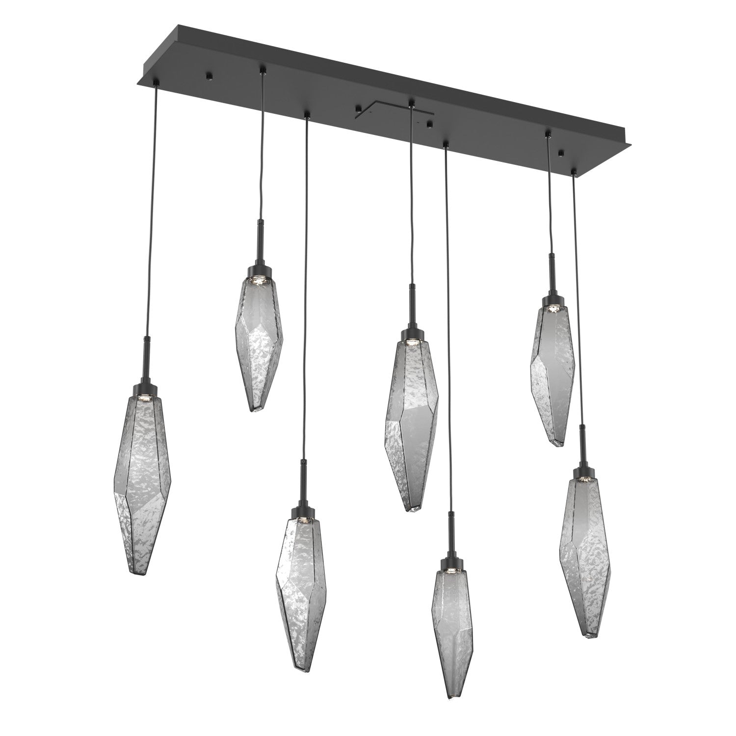 Hammerton Studio - PLB0050-07-MB-CS-C01-L1 - LED Linear Pendant - Rock Crystal - Matte Black