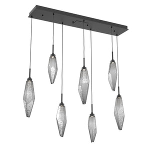 Hammerton Studio - PLB0050-07-MB-CS-C01-L3 - LED Linear Pendant - Rock Crystal - Matte Black