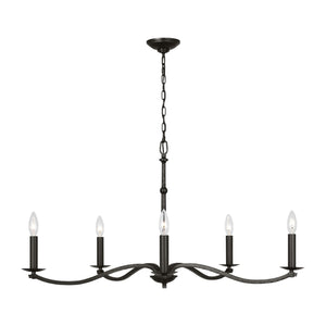 Visual Comfort Studio - CC1755AI - Five Light Chandelier - Wellen - Aged Iron