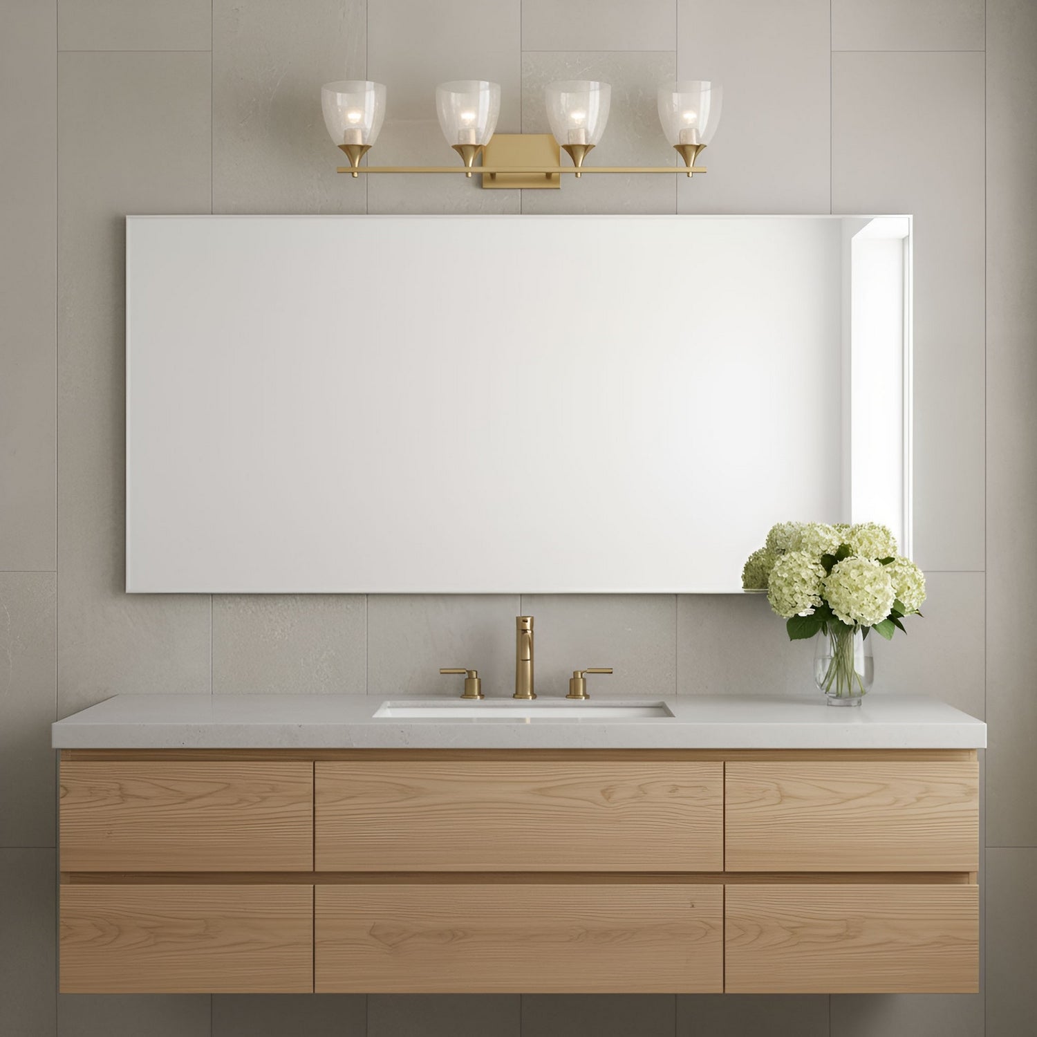Visual Comfort Studio - DJV1024SBCKG - Four Light Vanity - Toffino - Satin Brass