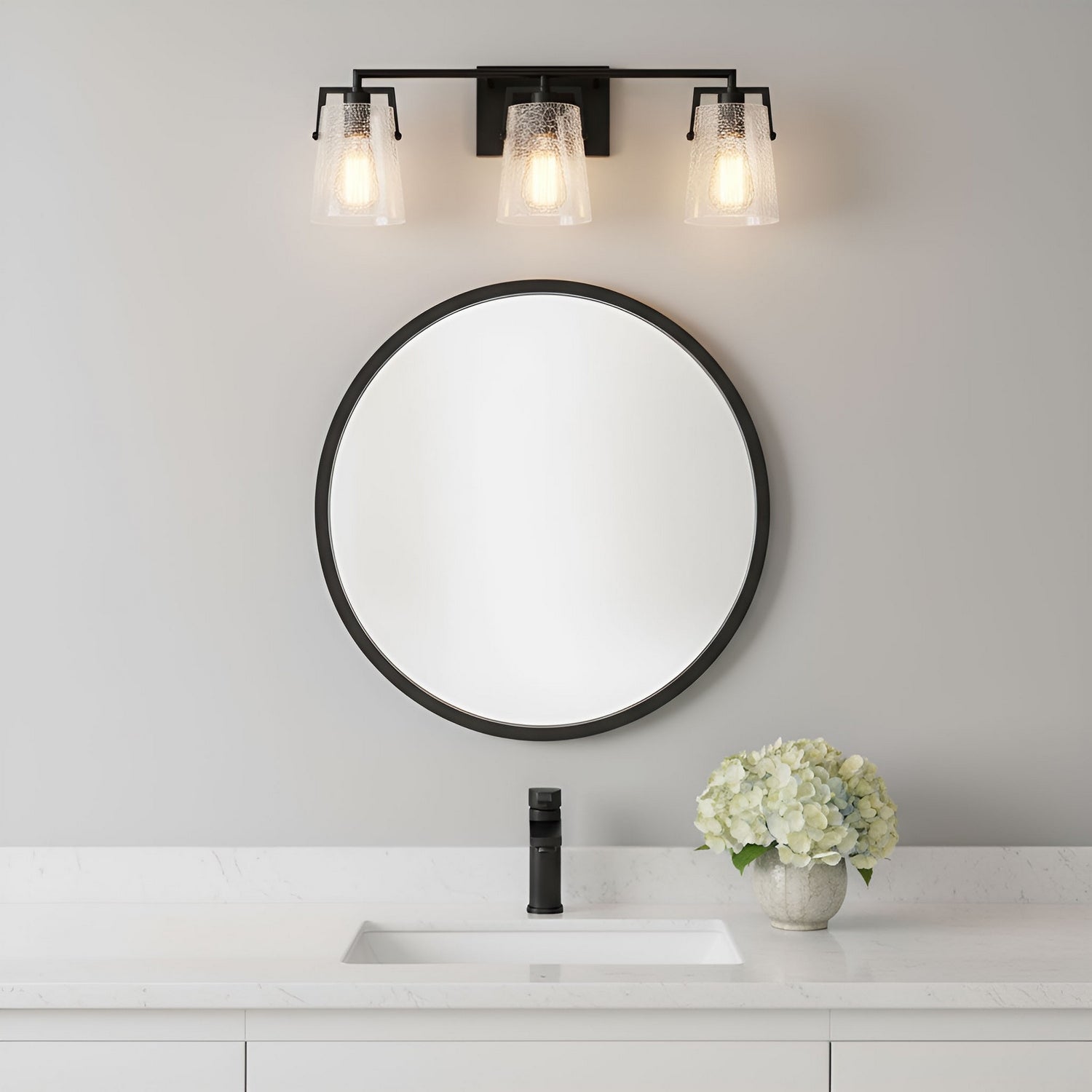 Visual Comfort Studio - DJV1033MBKCKG - Three Light Vanity - Crofton - Midnight Black