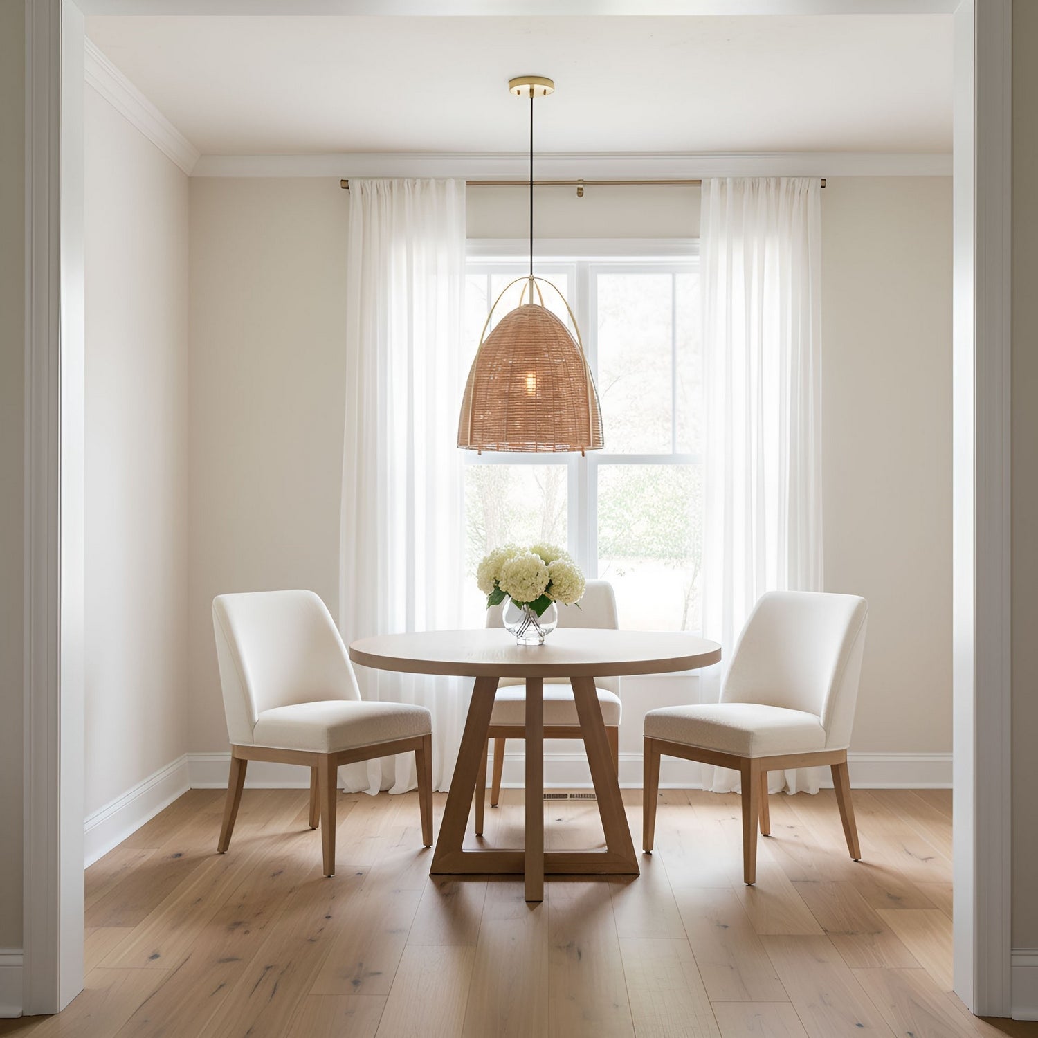 Visual Comfort Studio - GLP1071BBS-BRTN - One Light Pendant - Norman - Blonde Rattan