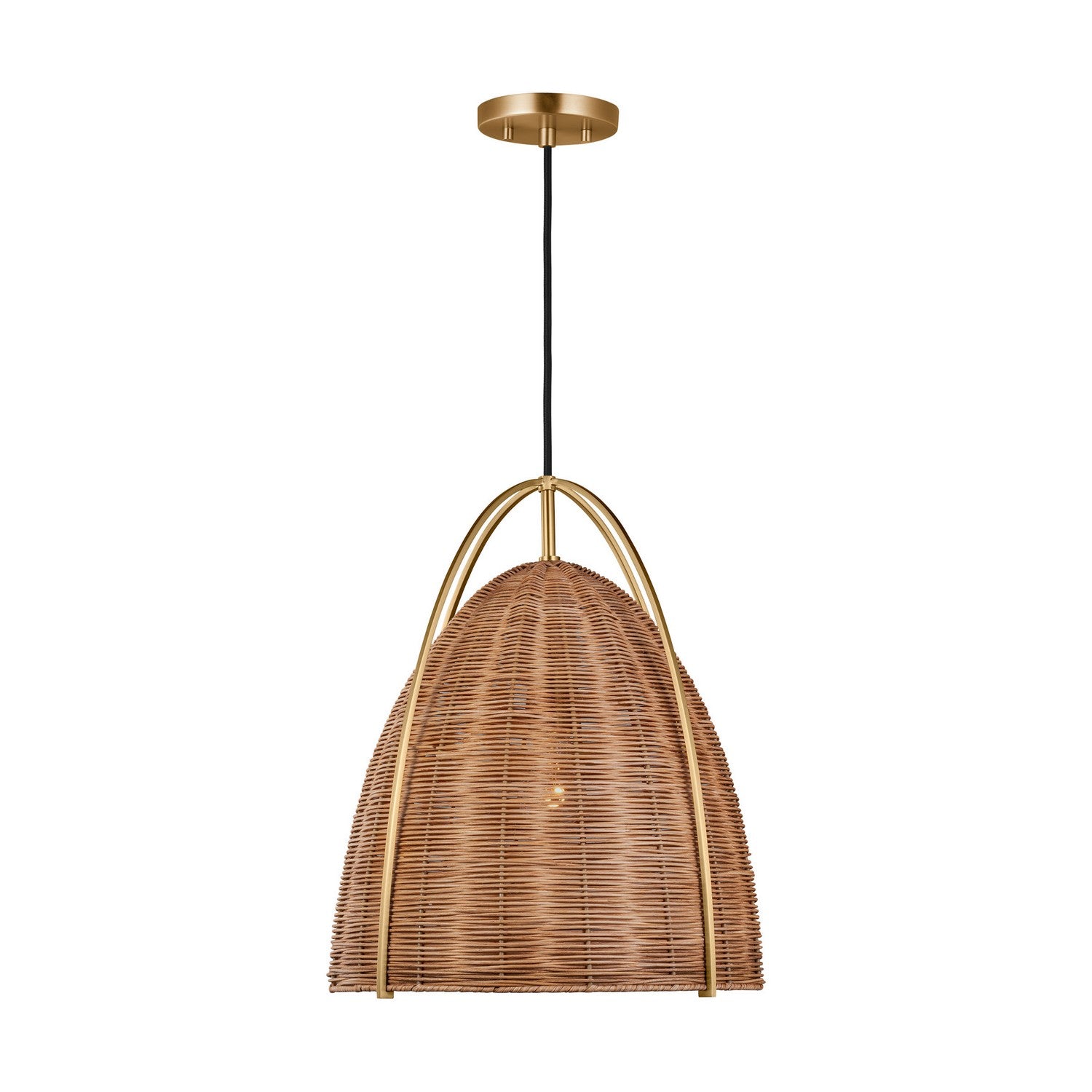 Visual Comfort Studio - GLP1071BBS-BRTN - One Light Pendant - Norman - Blonde Rattan