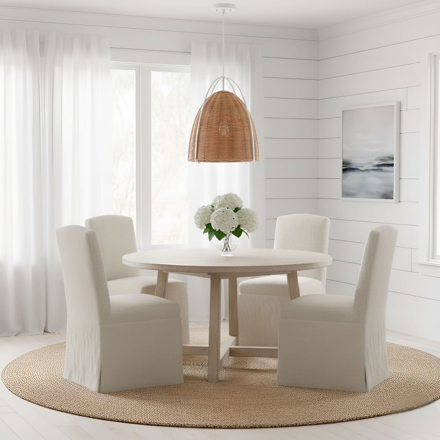 Visual Comfort Studio - GLP1071MWT-BRTN - One Light Pendant - Norman - Chalk Wicker