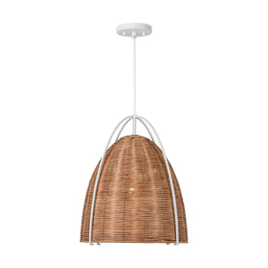 Visual Comfort Studio - GLP1071MWT-BRTN - One Light Pendant - Norman - Chalk Wicker