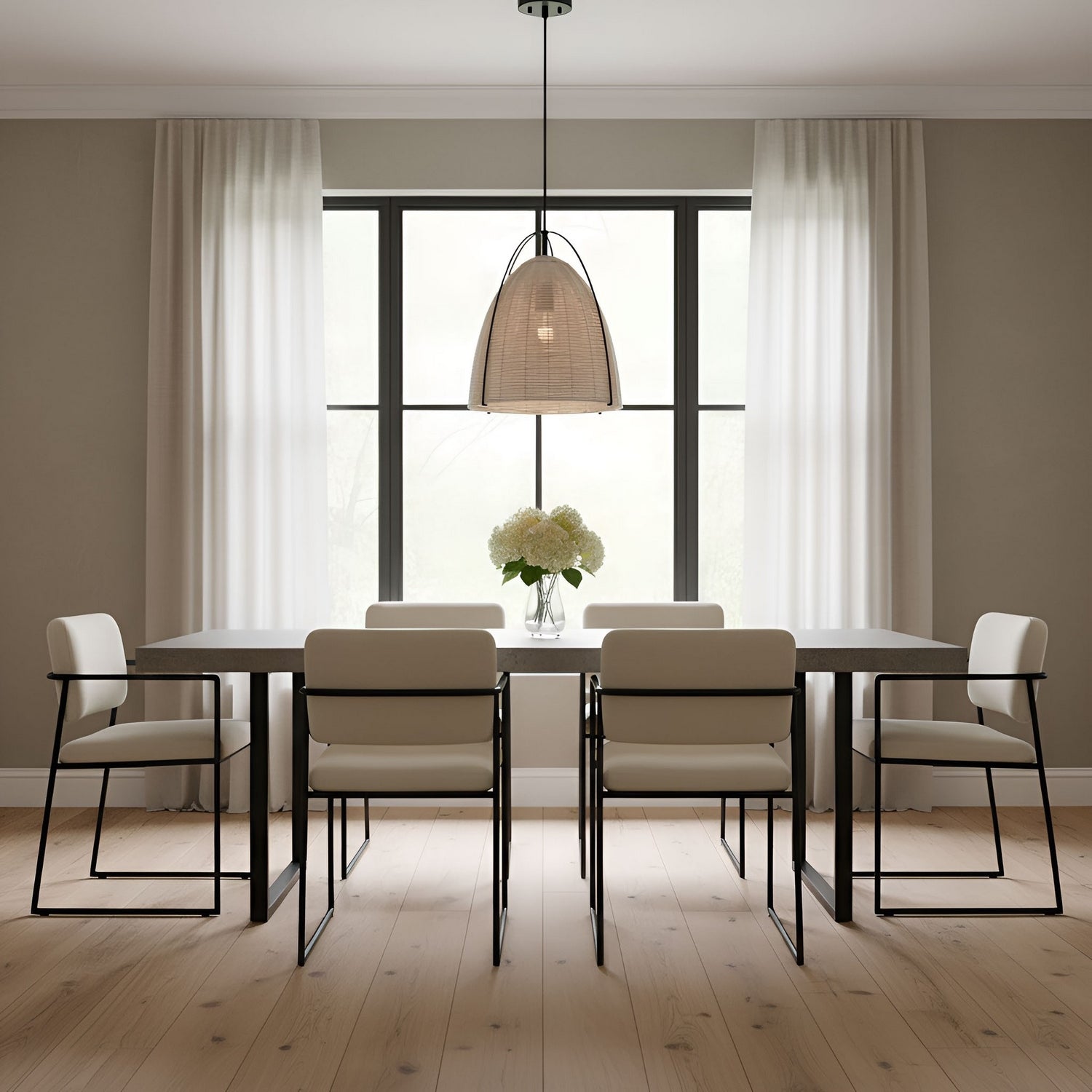 Visual Comfort Studio - GLP1081MBK-ASW - One Light Pendant - Norman - Ash Wicker