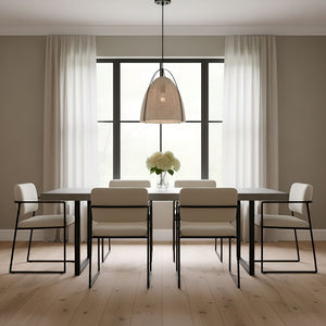 Visual Comfort Studio - GLP1081MBK-ASW - One Light Pendant - Norman - Ash Wicker