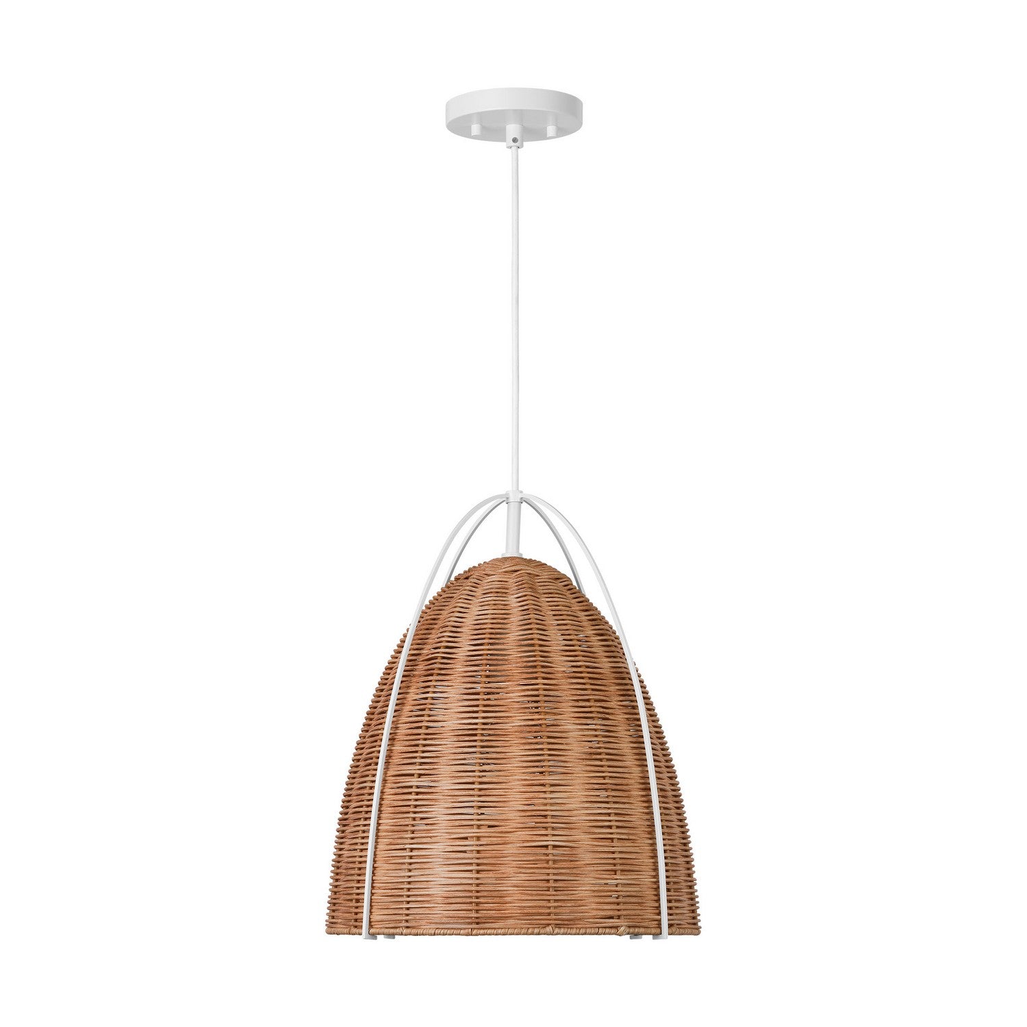 Visual Comfort Studio - GLP1081MWT-BRTN - One Light Pendant - Norman - Blonde Rattan