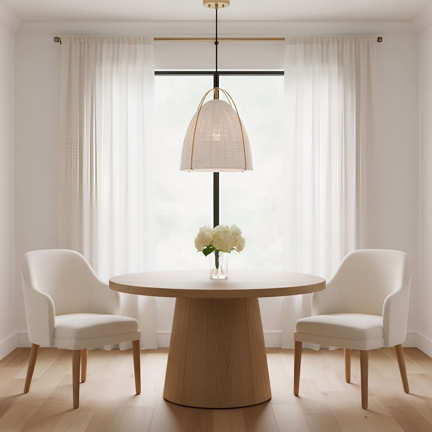 Visual Comfort Studio - GLP1081SB-CLW - One Light Pendant - Norman - Chalk Wicker