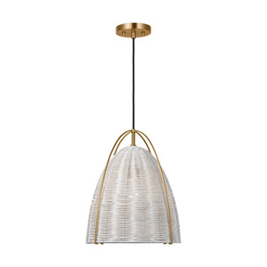 Visual Comfort Studio - GLP1081SB-CLW - One Light Pendant - Norman - Chalk Wicker