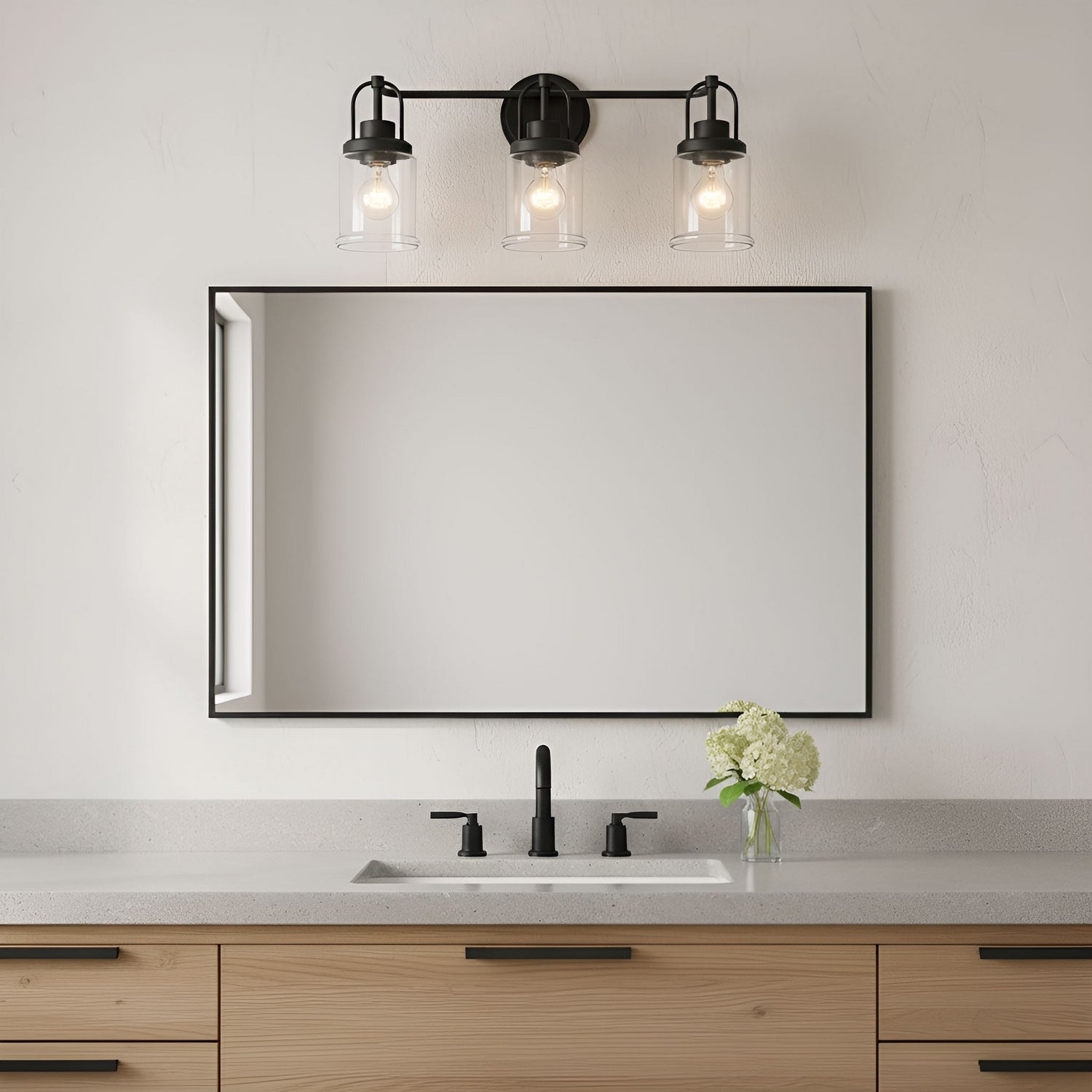Visual Comfort Studio - GLV1073MBK - Three Light Vanity - Anders - Midnight Black