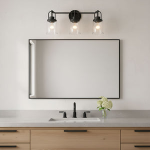 Visual Comfort Studio - GLV1073MBK - Three Light Vanity - Anders - Midnight Black