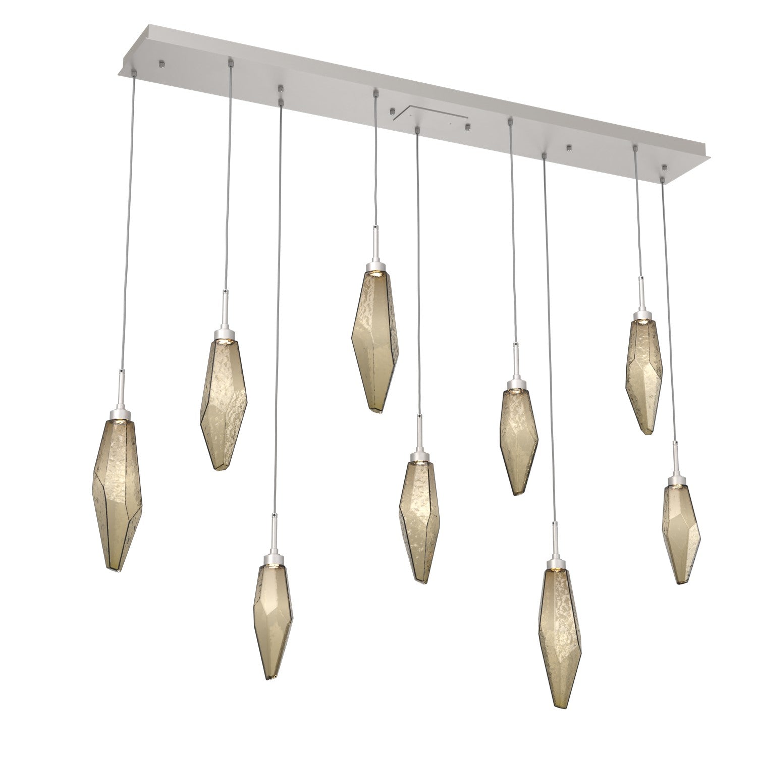 Hammerton Studio - PLB0050-09-BS-CB-C01-L1 - LED Linear Pendant - Rock Crystal - Beige Silver