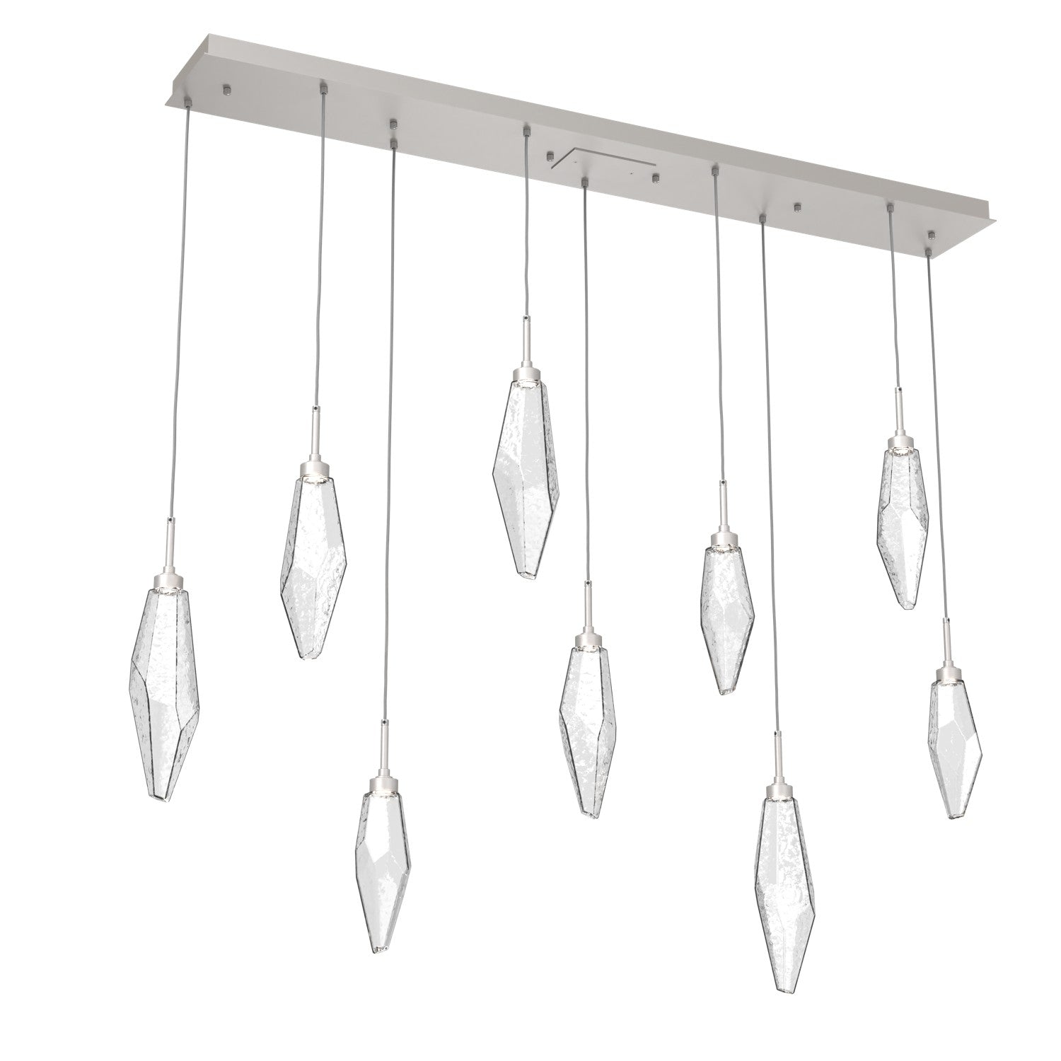 Hammerton Studio - PLB0050-09-BS-CC-C01-L1 - LED Linear Pendant - Rock Crystal - Beige Silver