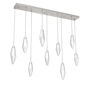 Hammerton Studio - PLB0050-09-BS-CC-C01-L1 - LED Linear Pendant - Rock Crystal - Beige Silver