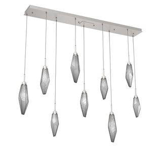 Hammerton Studio - PLB0050-09-BS-CS-C01-L3 - LED Linear Pendant - Rock Crystal - Beige Silver