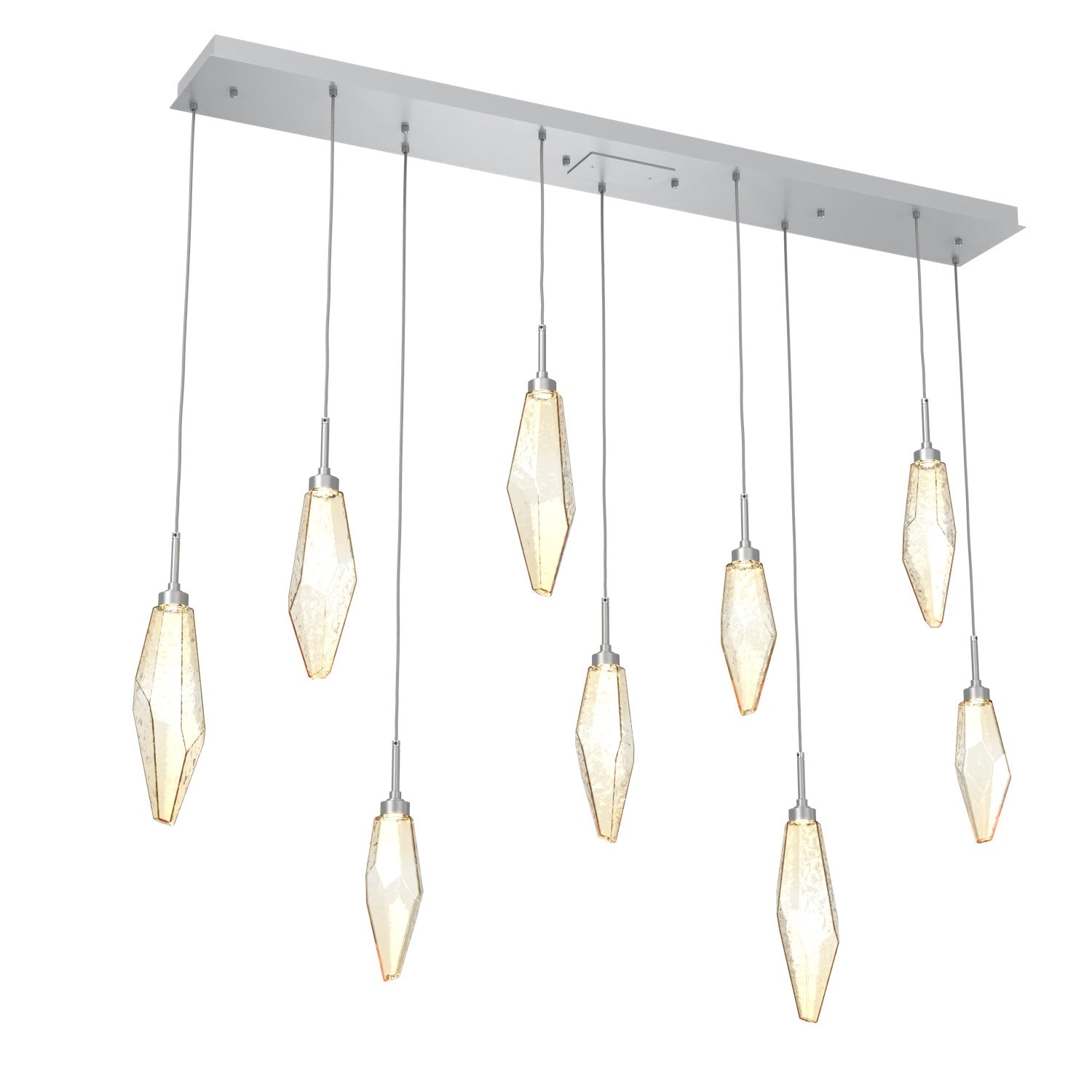 Hammerton Studio - PLB0050-09-CS-CA-C01-L3 - LED Linear Pendant - Rock Crystal - Classic Silver