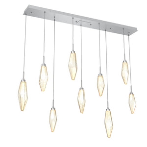 Hammerton Studio - PLB0050-09-CS-CA-C01-L3 - LED Linear Pendant - Rock Crystal - Classic Silver