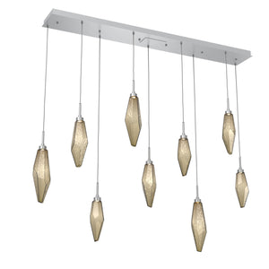 Hammerton Studio - PLB0050-09-CS-CB-C01-L1 - LED Linear Pendant - Rock Crystal - Classic Silver