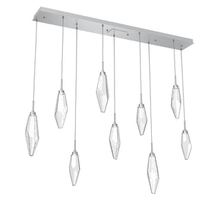 Hammerton Studio - PLB0050-09-CS-CC-C01-L1 - LED Linear Pendant - Rock Crystal - Classic Silver