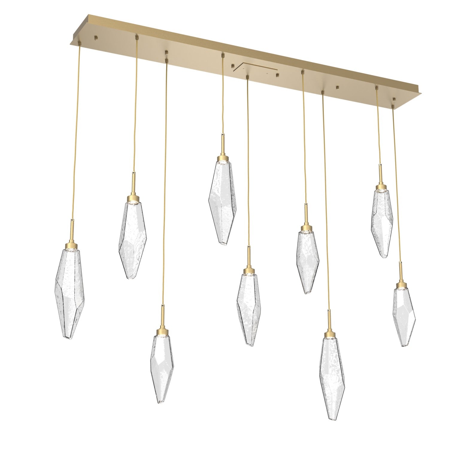 Hammerton Studio - PLB0050-09-GB-CC-C01-L1 - LED Linear Pendant - Rock Crystal - Gilded Brass