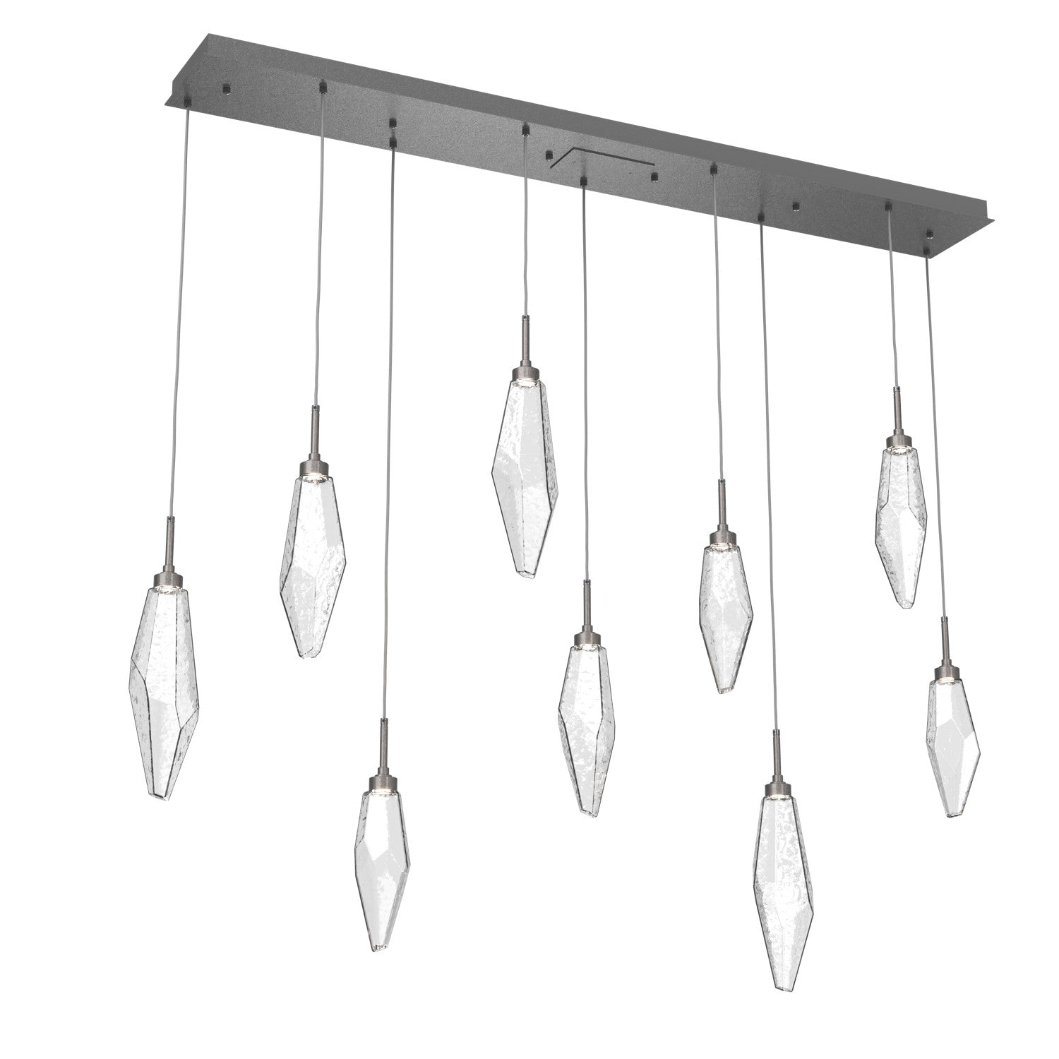 Hammerton Studio - PLB0050-09-GP-CC-C01-L1 - LED Linear Pendant - Rock Crystal - Graphite