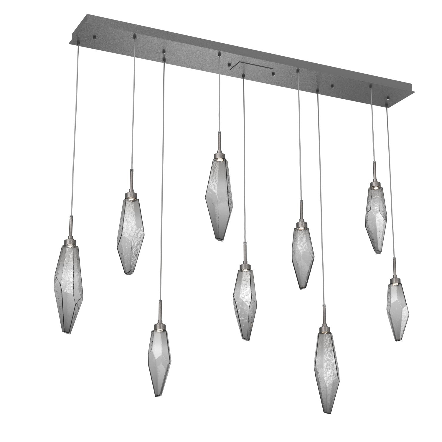 Hammerton Studio - PLB0050-09-GP-CS-C01-L3 - LED Linear Pendant - Rock Crystal - Graphite