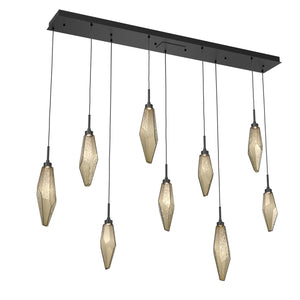 Hammerton Studio - PLB0050-09-MB-CB-C01-L1 - LED Linear Pendant - Rock Crystal - Matte Black