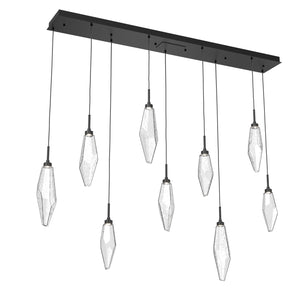 Hammerton Studio - PLB0050-09-MB-CC-C01-L3 - LED Linear Pendant - Rock Crystal - Matte Black