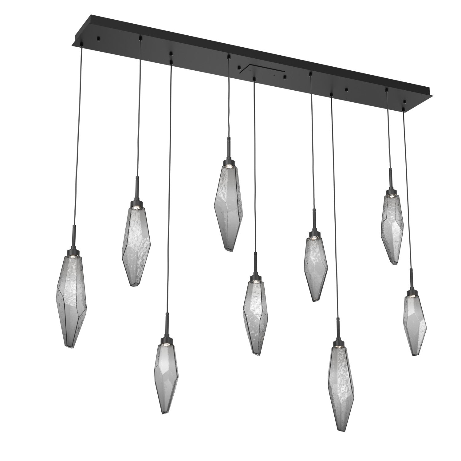 Hammerton Studio - PLB0050-09-MB-CS-C01-L3 - LED Linear Pendant - Rock Crystal - Matte Black