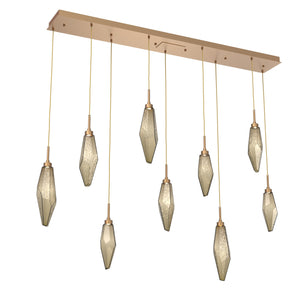 Hammerton Studio - PLB0050-09-NB-CB-C01-L1 - LED Linear Pendant - Rock Crystal - Novel Brass