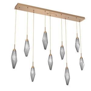 Hammerton Studio - PLB0050-09-NB-CS-C01-L1 - LED Linear Pendant - Rock Crystal - Novel Brass