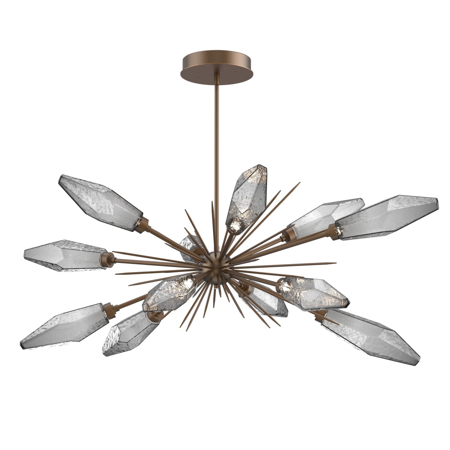 Hammerton Studio - PLB0050-0A-FB-CS-001-L3 - LED Lantern - Rock Crystal - Flat Bronze
