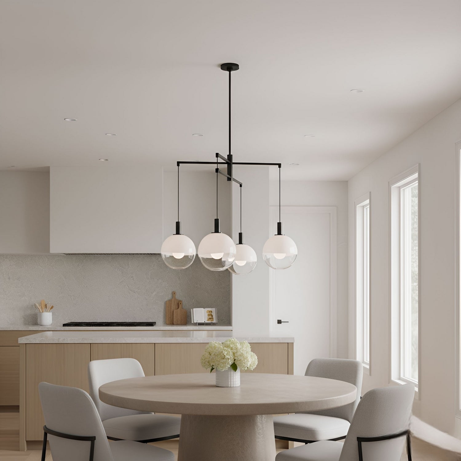 Visual Comfort Studio - SLC1044AI - Four Light Chandelier - Torian - Aged Iron