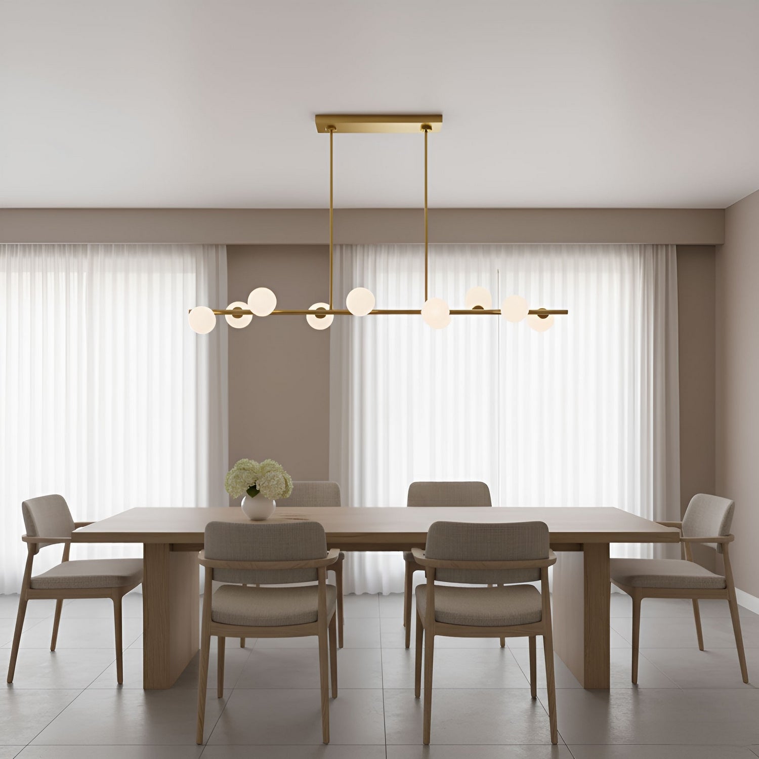 Visual Comfort Studio - SLC1059BBS - Nine Light Linear Chandelier - Altair - Burnished Brass