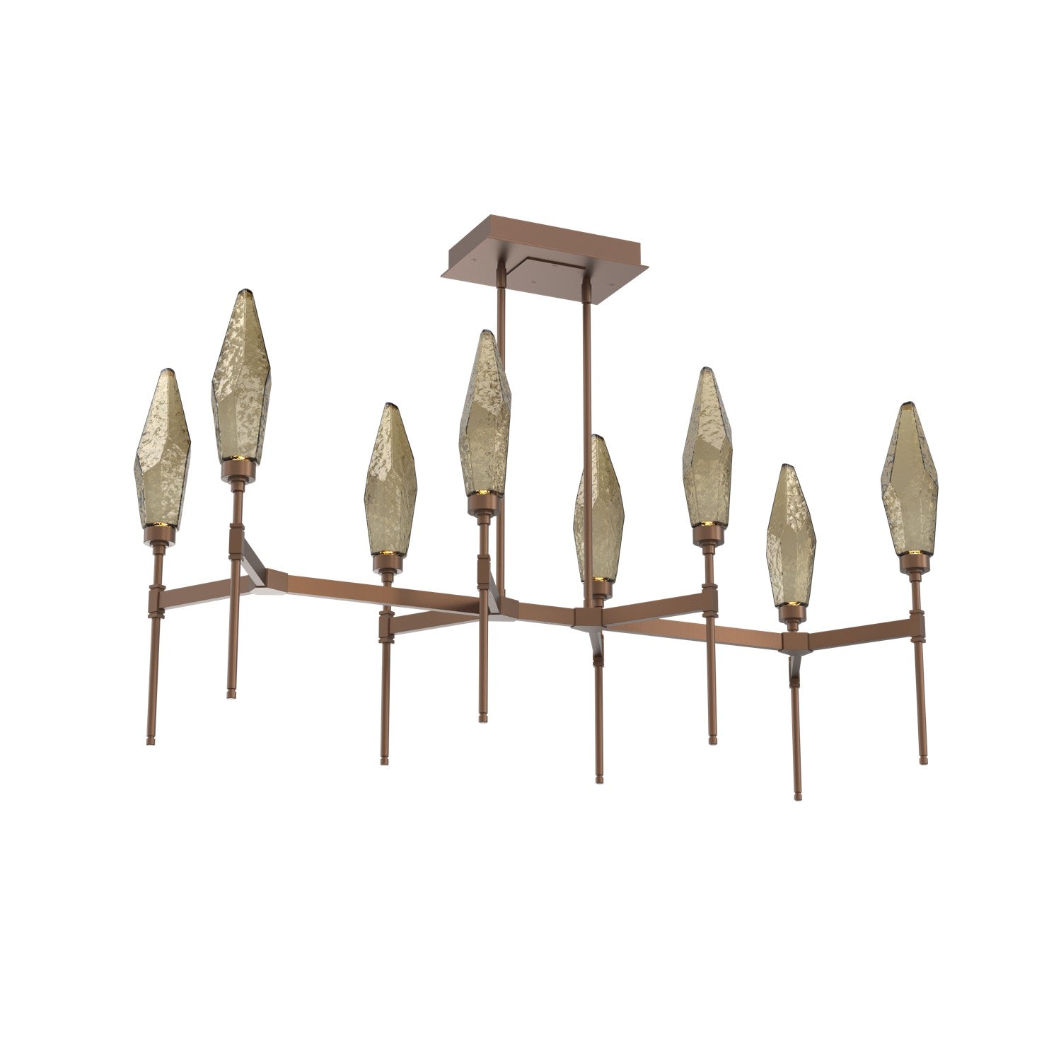 Hammerton Studio - PLB0050-48-BB-CB-001-L1 - LED Linear Suspension - Rock Crystal - Burnished Bronze