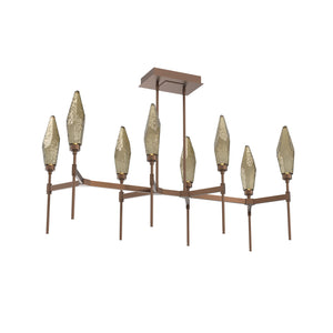 Hammerton Studio - PLB0050-48-BB-CB-001-L1 - LED Linear Suspension - Rock Crystal - Burnished Bronze