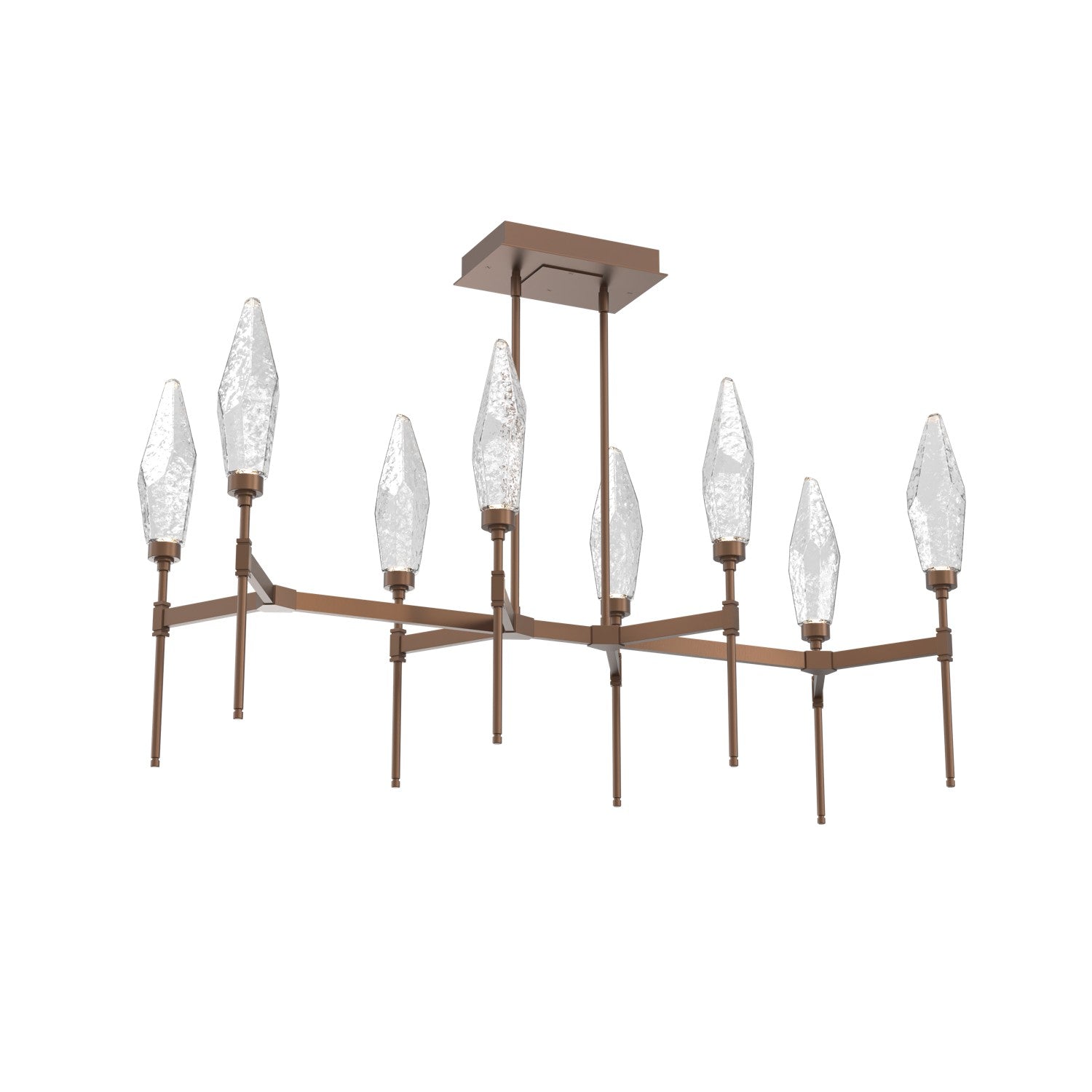 Hammerton Studio - PLB0050-48-BB-CC-001-L1 - LED Linear Suspension - Rock Crystal - Burnished Bronze